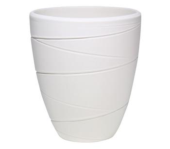 Dehner Keramik-Übertopf Blumentopf Rille, konisch, ca. Ø13 cm, Weiß - Keramik