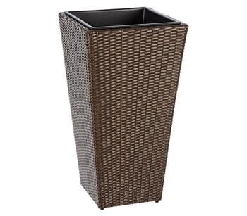 Dehner Polyrattan-Topf Alicante, konisch, braun