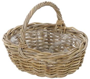 Van der Leeden Rattan-Korb mit Henkel, oval, braun - Rattan