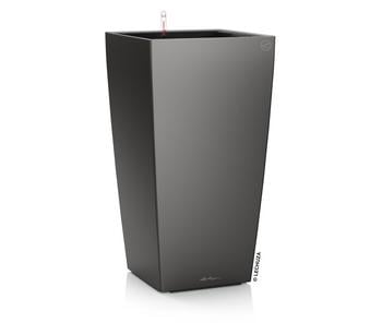 LECHUZA CUBICO Premium, All-in-One-Set, Dunkelgrau - Kunststoff