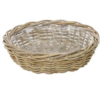 Van der Leeden Rattan-Pflanzschale, braun, Ø 41 cm - Rattan