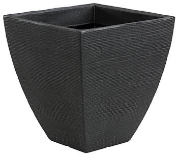 Dehner Kunststoff-Topf Capri in Riffeloptik, konisch, anthrazit, ca. B40/H42/T40 cm