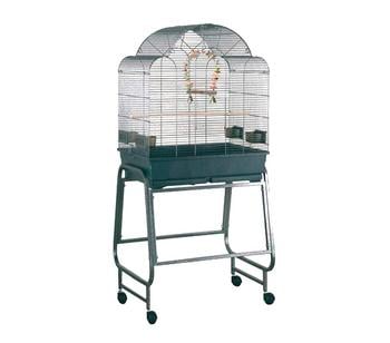 Montana Vogelvoliere Memphis II Antik, dunkelgrau, ca. B66/H144/T45 cm - Kunststoff / Stahl