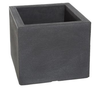 Dehner Kunststoff-Blumenkübel Palermo, quadratisch, Anthrazit - Kunststoff