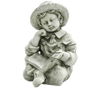 Denscho Stein-Junge im Schneidersitz, 31 x 30 x 43 cm