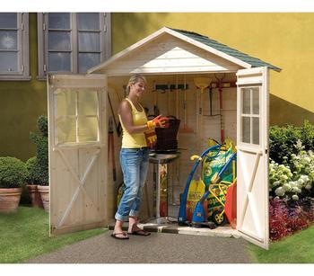 Weka Garten- und Terrassenschrank 357, ca. B185/H216/T105 cm, Natur - Fichtenholz