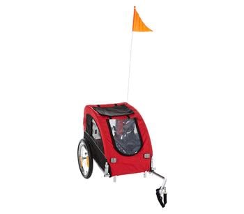 Trixie Fahrradanhänger für den Hund, rot/schwarz, Rot / Schwarz - Nylon