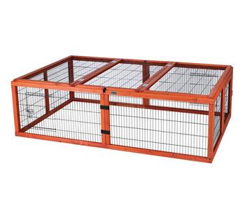 Trixie natura Freilaufgehege mit Abdeckung, ca. B174/H48/T109 cm - Holz