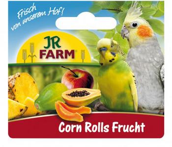 JR FARM Vogelsnack Corn Rolls Frucht mit Halter