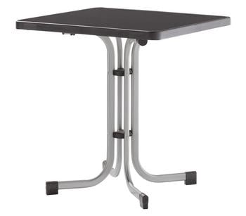 Sieger Boulevard-Klapptisch mecalit -PRO, ca. B70/H72/T70 cm, Grau - Stahl / Kunststoff