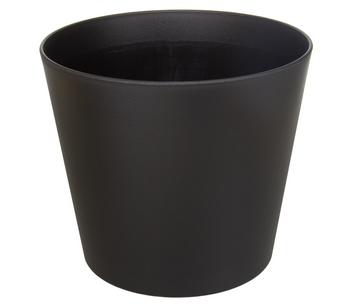 3 x LENI Kunststoff-Übertopf Blumentopf Flori, konisch, Schwarz - Kunststoff - Mindestbestellmenge: 3 Stk.