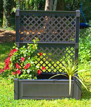 KHW Kunststoff-Pflanzkasten mit Spalier, ca. B100/H140/T43 cm