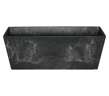 Artstone Kunststoff-Blumenkasten Ella, Schwarz - Kunststoff