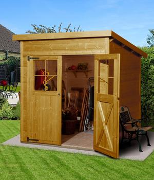 Weka Gartenhaus 325 Gr. 2, ca. B200/H225/T241 cm, Hellbraun - Fichtenholz
