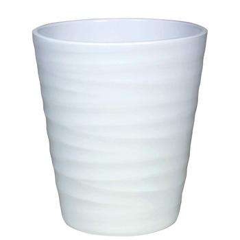 Dehner Keramik-Übertopf Blumentopf Wave, konisch, Weiß - Keramik
