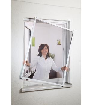 Hecht Fliegengitter Fensterbausatz Master Slim, ca B150/H160 cm, Dunkelbraun - Aluminium / Textilien