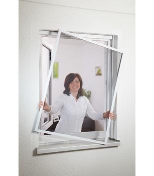 Hecht Fliegengitter Fensterbausatz COMPACT, ca. B100/H120 cm, Dunkelgrau - Aluminium / Textilien