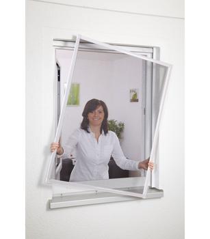 Hecht Fliegengitter Fensterbausatz Basic, ca. B100/H120 cm, Dunkelbraun - Aluminium / Textilien