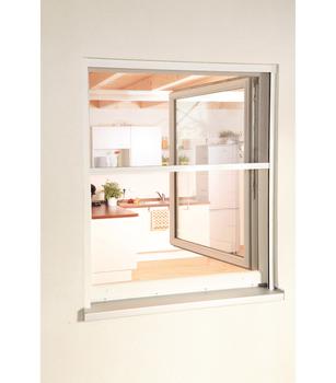 Hecht Rollobausatz Fenster SMART, ca. B160/H160 cm, Weiß - Aluminium / Textilien