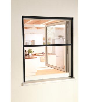Hecht Rollobausatz Fenster SMART, ca. B160/H160 cm, Dunkelgrau - Aluminium / Textilien