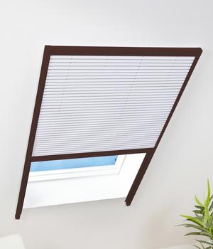Hecht Sonnenschutz-Plissee für Dachfenster, ca. B110/H160 cm, Dunkelbraun - Aluminium / Polyester