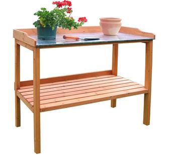 Habau Pflanztisch - Gartentisch, ca. B98/H95/T48 cm, Hellbraun Tannenholz
