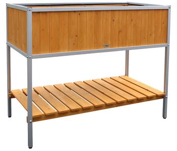 Habau Holz-Hochbeet mit Aluminiumrahmen, ca. B115/H89/T53,5 cm