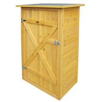 Habau Gartenschrank Flachdach, ca. B75/H117/T56 cm, Hellbraun - Tannenholz