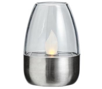 Dehner Solar-Tischleuchte aus Edelstahl, ca. Ø6,1/H8,8 cm