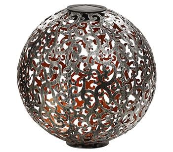Dehner Solar-Kugelleuchte Luanda, Silber, Kupfer - Metall, Kunststoff