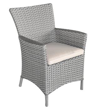 Dehner Geflechtsessel Salzburg, Braun / Grau - Aluminium Polyester Polyrattan