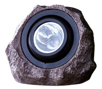 Dehner Premium Solar-Granitstein Pedra, ca. Ø20/16,5 cm, Braun / Schwarz - Polyresin