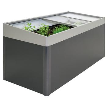 Biohort Frühbeetaufsatz 2x1, ca. B200/H23/T101 cm, Quarzgrau - Stahl / Metall