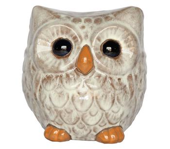 Dehner Keramik-Eule, 20 x 18 x 20 cm