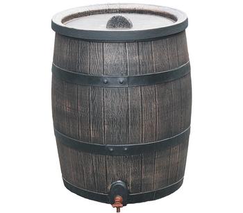 Roto Kunststoff-Regenfass in Holzoptik, braun-grau