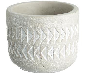Dehner Keramik-Übertopf Blumentopf Elif, rund, ca. Ø8 cm, Hellgrau - Keramik