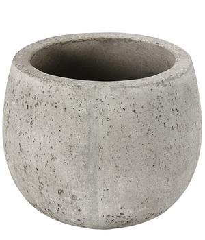 Dehner Kunststein-Topf Balloon Stone niedrig, bauchig, grau