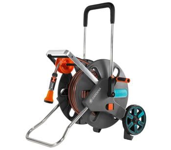 GARDENA Schlauchwagen-Set CleverRoll L Easy, Orange / Türkis Dunkelgrau Silber