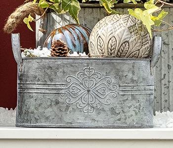 Dehner Zinkschale mit Henkel