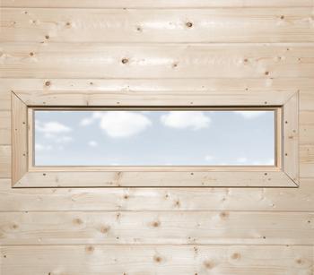 Weka Zusatzfenster feststehend, ca. B125/H40 cm, Natur - Glas / Fichtenholz