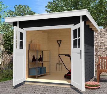 Weka Gartenhaus 179 Gr. 1, ca. B280/H224/T284 cm, Dunkelgrau - Fichtenholz
