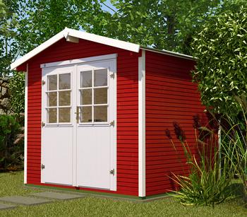 Weka Gartenhaus 218 Gr. 2, ca. B320/H253/T239 cm, Rot - Holz