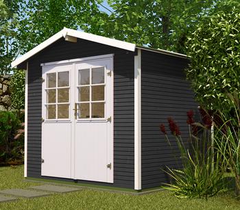 Weka Gartenhaus 218 Gr. 2, ca. B320/H253/T239 cm, Dunkelgrau - Holz