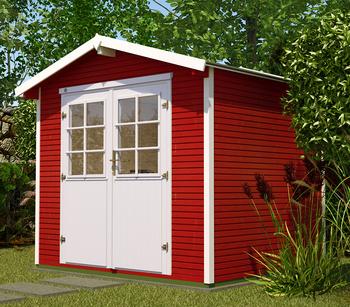 Weka Gartenhaus 218 Gr. 4, ca. B320/H253/T329 cm, Rot - Holz