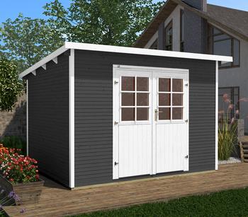 Weka Gartenhaus 219 Gr. 2, ca. B320/H218/T278 cm, Dunkelgrau - Holz