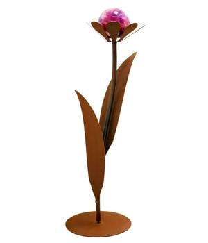 Ferrum Metall-Blume Jessy mit Glaskugel, ca. H77 cm