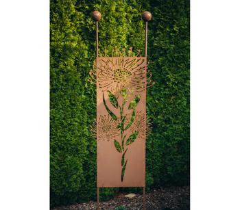 Ferrum Metall-Stecker Pusteblume, 54 x 208 cm, rost, Braun - Metall