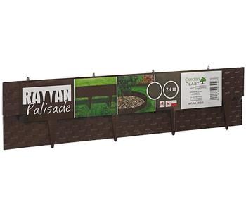 Tomsche Textil Rattan-Rasenkante, 2,4 m, Dunkelbraun - Rattan