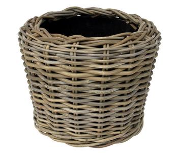 Van der Leeden Rattantopf Drypot, rund, grau