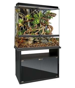 Exo Terra Terrarium Kombination, 90 x 45 cm, Schwarz - Glas / Holz